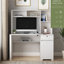 Bureau d'ordinateur avec station de charge et tiroir verrouillable, blanc pur, 51 pouces de large, pour le bureau à domicile