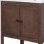 Lavabo de salle de bain moderne élégant en céramique 24 po avec tablette ouverte en bois massif-146404907
