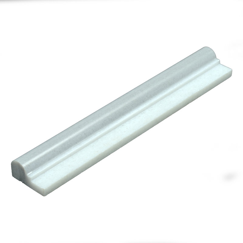 Equator 12" x 2" Polished Marble Chair Rail Tile Trim in Gray