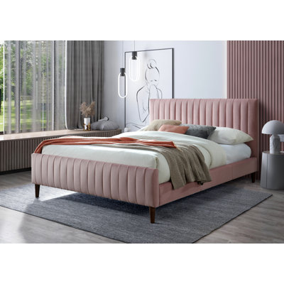 Spencer Catisha Upholstered Tufted Platform Bed