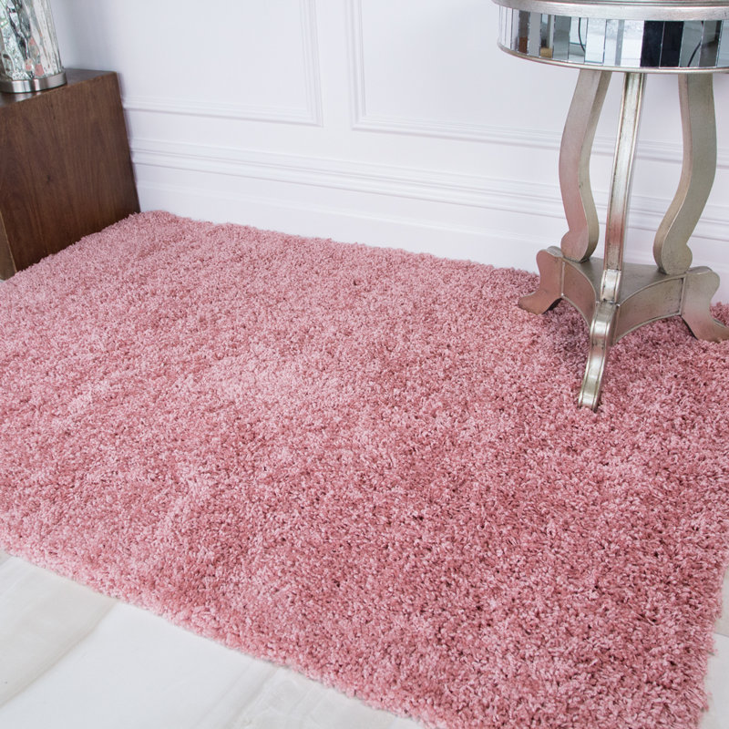 Amarachukwu Solid Colour Shag Area Rug, Rectangle 110 x 160cm