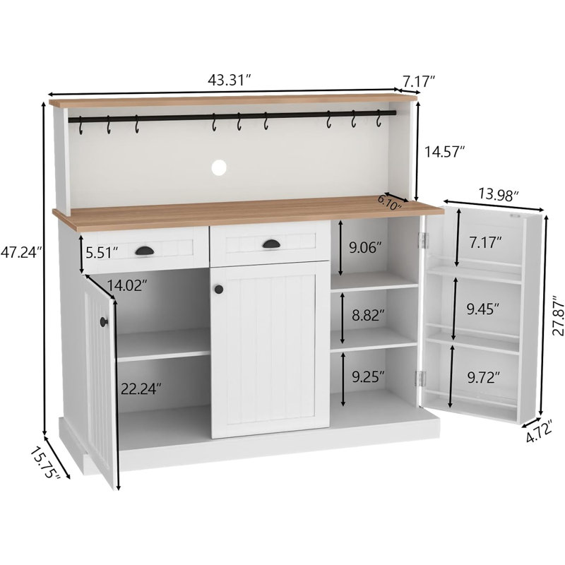 Garde-manger 47,24 po Onut, Blanc