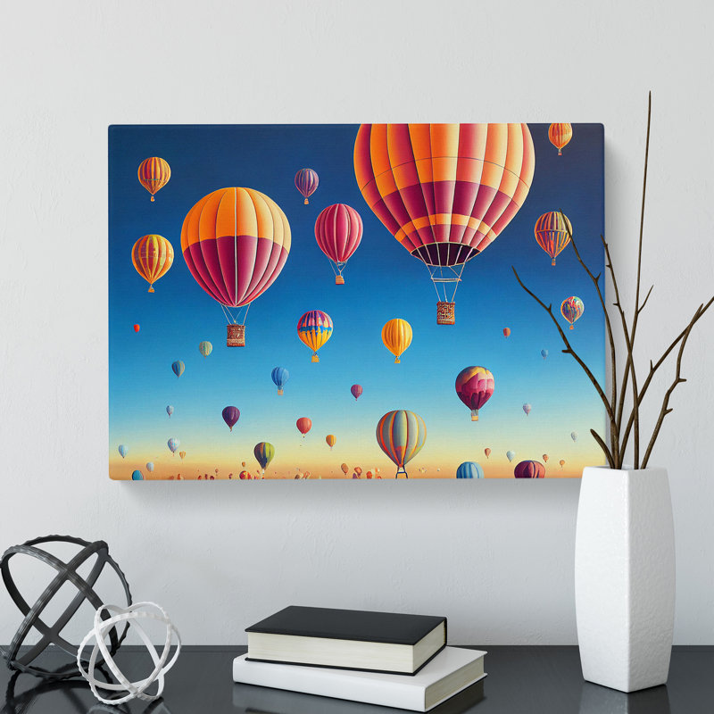 Hot Air Balloons Painted - Wrapped Canvas, 40cm H x 60cm W x 3cm D