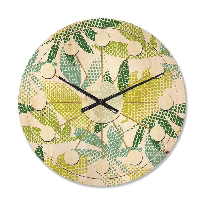 Horloge murale en bois Tropical Botanicals III, Moyen