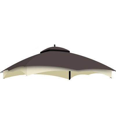 Brown 10X12 Gazebo Canopy Replacement, Protected, Water-Repellent , Fade-, With Ventilation And Drainage Hole Ft Replacement Top, Brown, Fabric, Water Resistance, Fade ,