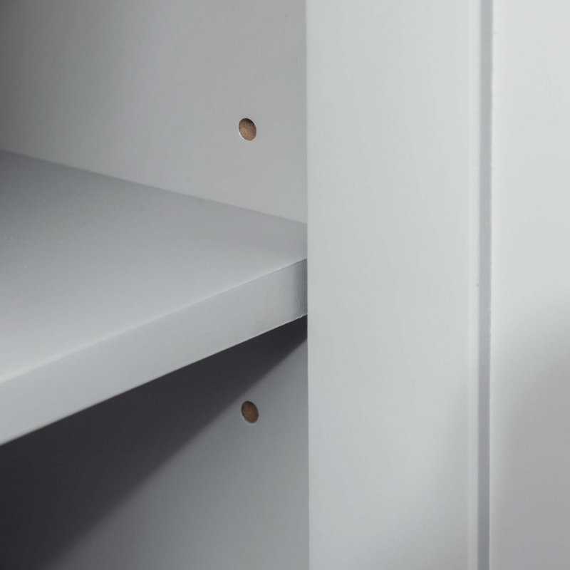 Pedestal Sink Storage Cabinet, Under Sink Cabinet, Bathroom Vanity Cabinet With Adjustable Shelf And Open Bottom Shelf, Gray