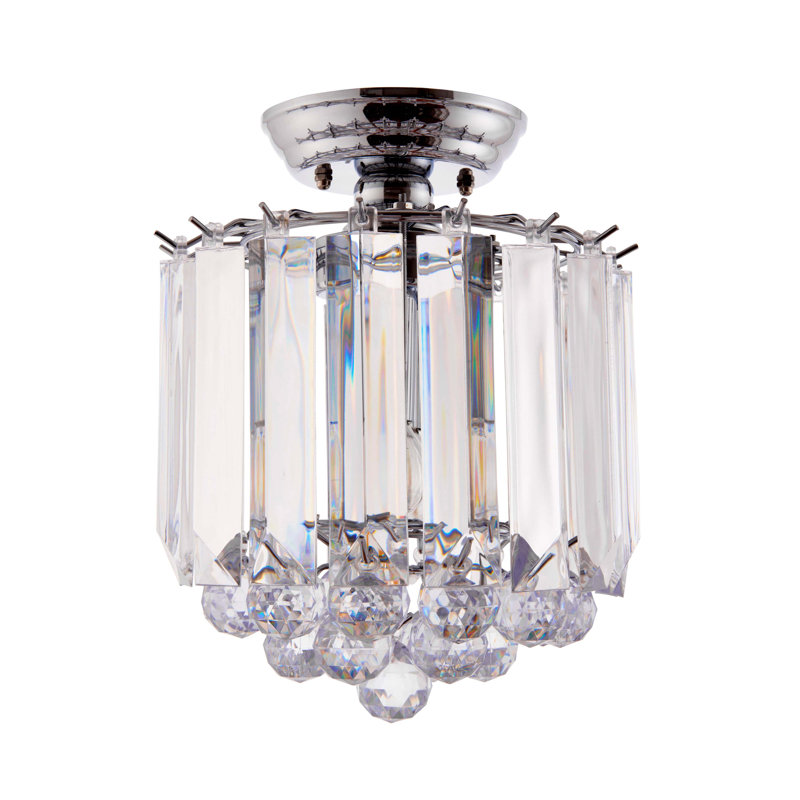 Kacey Acrylic Flush Mount, Chrome Effect Plated