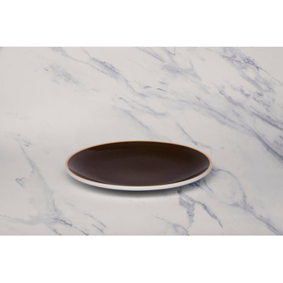 TWISTER-MOKKA Premium Porcelain Rimless Plate | Vital Coupe Round Plate | Microwave & Dishwasher Safe