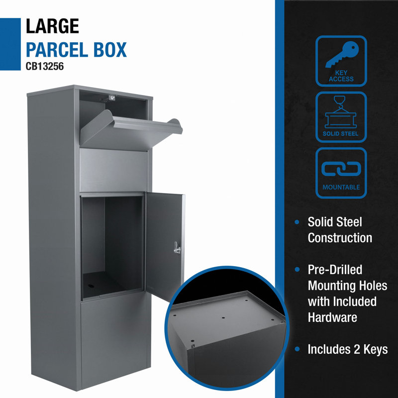 Large Single Compartment Locking Parcel Drop Box
