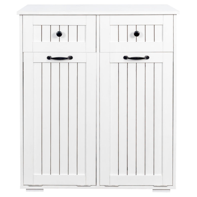 Armoire à linge avec 2 paniers à linge amovibles et 2 tiroirs