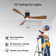 52" Wood Ceiling Fan, (with Light With Remote Control) With 3 Solid Wood Blades, Wooden Ceiling Fan For Indoor And Outdoor Use, Suitable For Living Room, Dining Room, Patio And More
