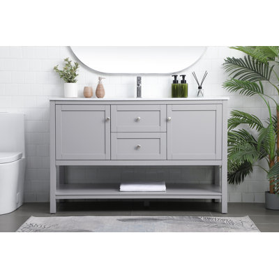 Heath 54’’ Bathroom Vanity With Engineered Marble