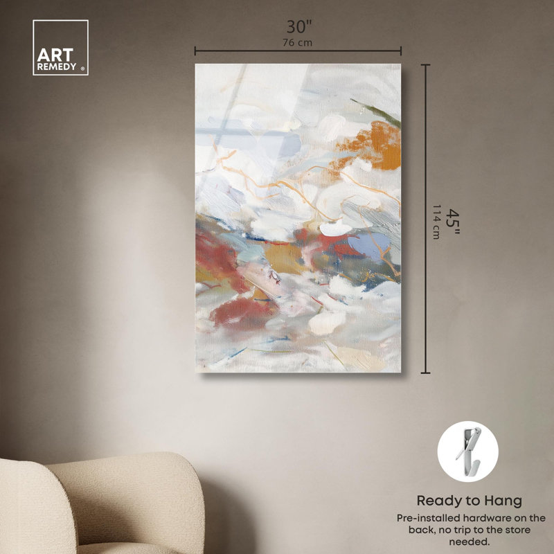 Décoration murale colorée Burnt Sienna Swirl I par Art Remedy, prête à être suspendue, 30 x 45, H 45 po x l 30 po
