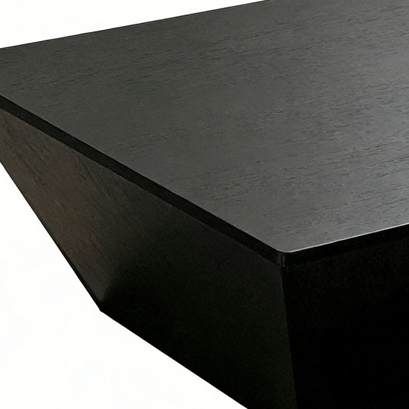 Table basse carrée noire de style Wabi-sabi, H 15,7 po x L 35,4 po x P 35,4 po