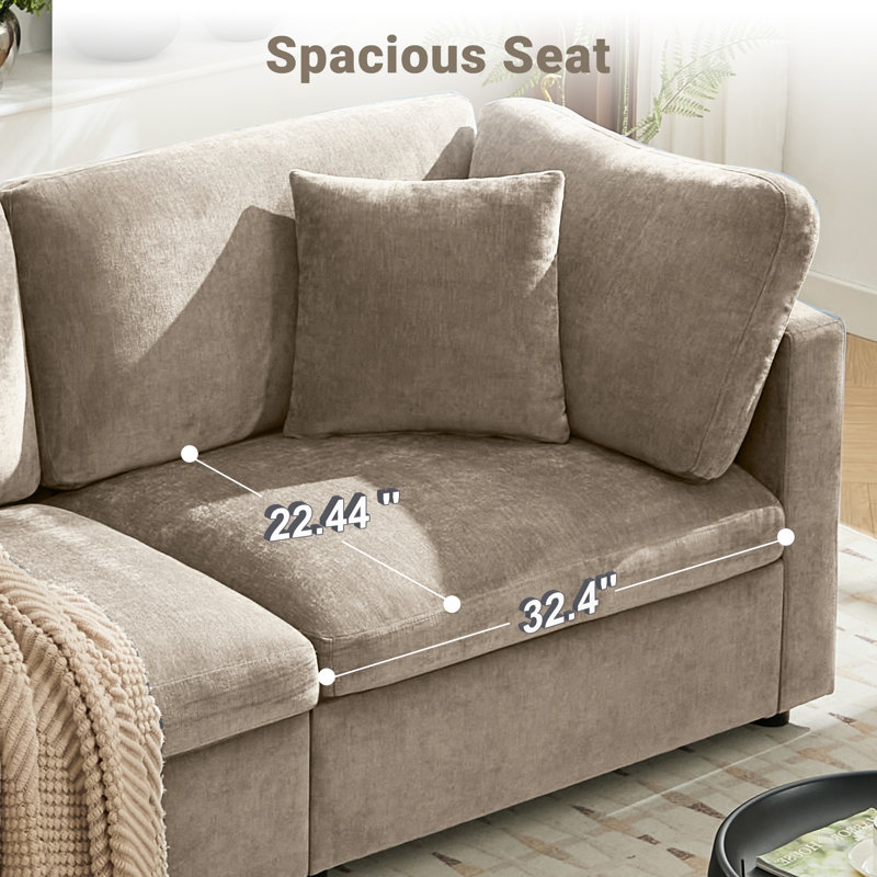 Heffington 4-Seater Modular Sofa Left Arm, Khaki
