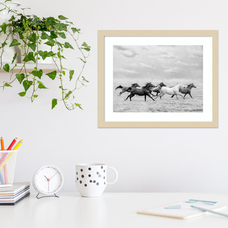 Horse Run I by PHBurchett, Brown, 33" H x 41" W