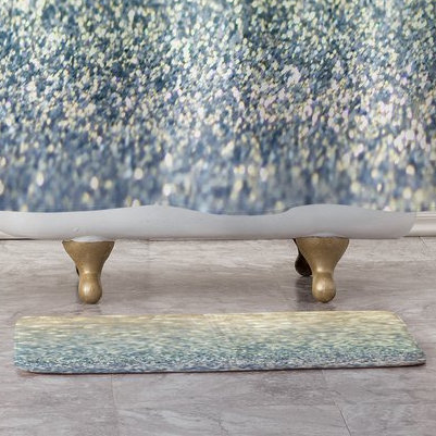 Tapis pour salle de bain snowfall, Or / Bleu