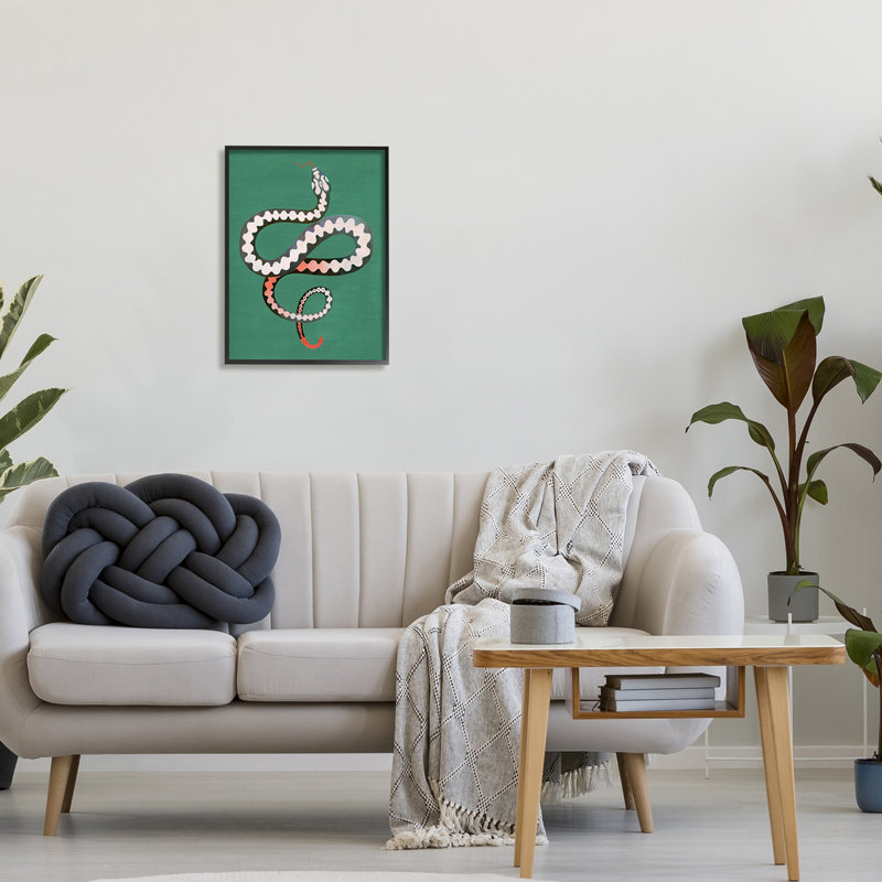 Portrait de vipère souple flexible, H 16 po x l 20 po, Giclée encadrée noir minuit