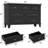 Black Dresser, 7 Drawer Dresser for Bedroom, 47" W Chest of Drawers with Deep Drawers, Closet Dressers with Metal Handle, Thickened Desktop, Wood Rustic Drawers for Hallway, Entryway, Closet-914304635