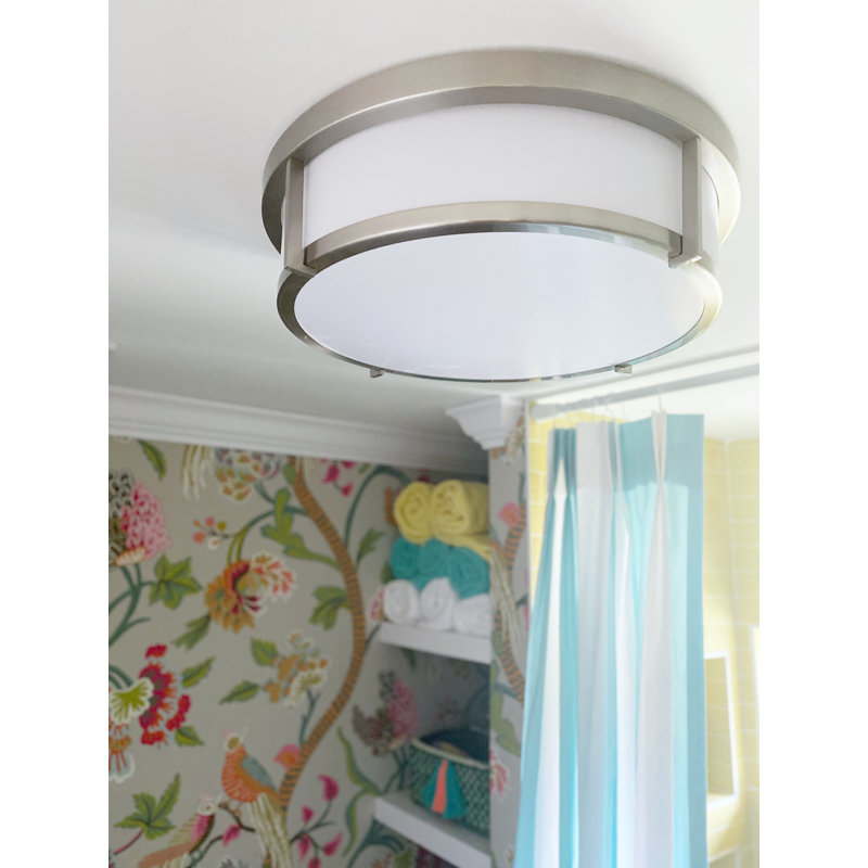 Briella Acrylic Flush Mount, Satin Nickel