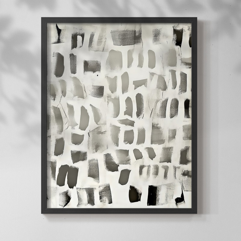 ABSTRACT Series DLXV III - Impression encadrée de qualité supérieure - Prêt à être accroché - Aucun clou requis, Noir