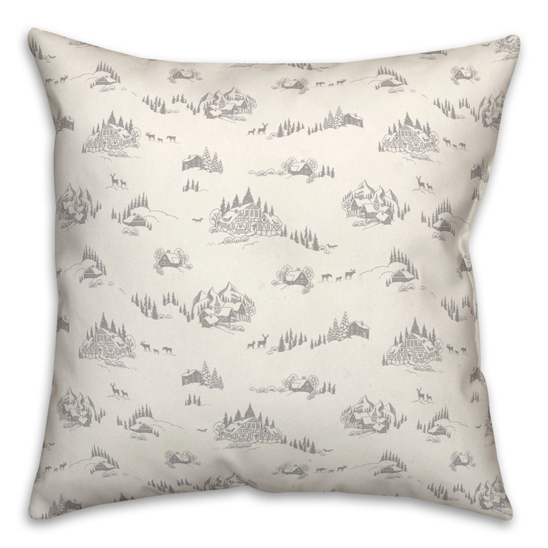 Coussin Snowy Town