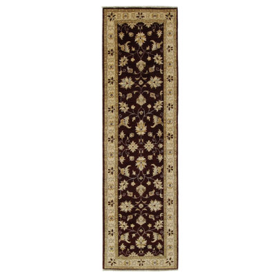 Davey Hand Knotted 2.6x9 Brown Runner