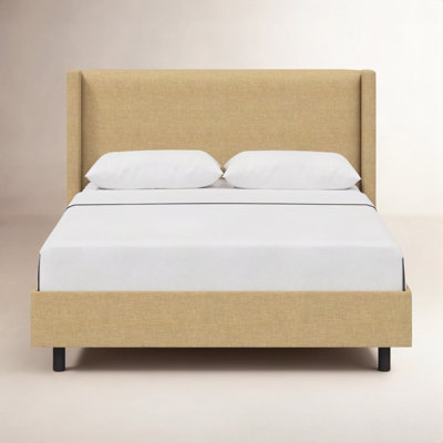 Hanson Upholstered Wingback Platform Bed