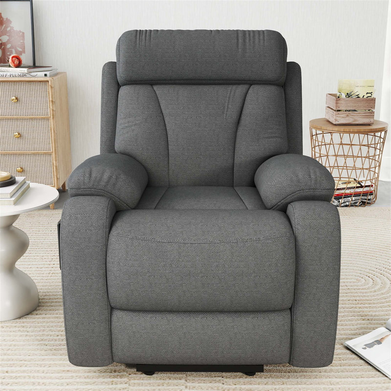 Fauteuil inclinable électrique avec poche latérale, Gris foncé