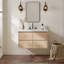   Ensemble de meuble-lavabo mural ovale simple 36 po avec comptoir en quartz blanc de 1,5 po Ensuko-1280237270-1280237273