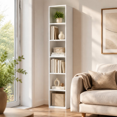Bibliothèque étroite Imron, bibliothèque d'angle pour chambre à coucher, salon, bureau