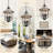 14" Rutsic Distressed Wood Pendant Light 4-Light Adjustable Chandelier for Kitchen Island Bedroom