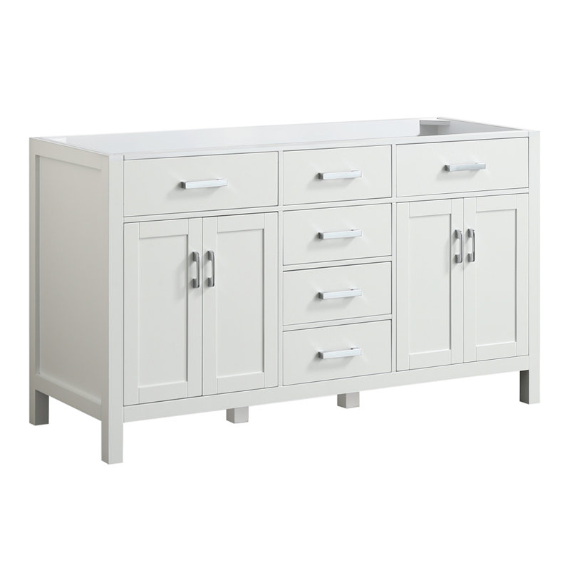Petrel 60'' Double Bathroom Vanity Base Only, White
