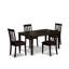 Ensemble de table de cuisine 5 pièces pour 4 personnes comprenant une table de salle à manger rectangulaire et 4 chaises de salle à manger en similicuir, Cappuccino-1943080331-1943080328-1943080370