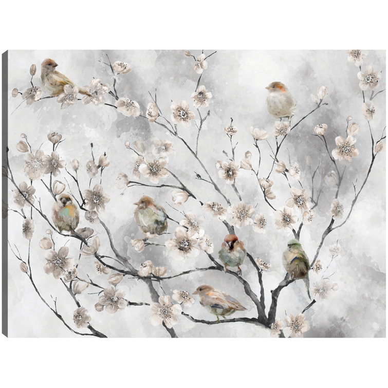 Cherry Blossom Birds by Studio Arts Canvas Art Print