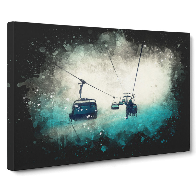Ski Lift - Wrapped Canvas Print, 50cm H x 76cm W x 3cm D