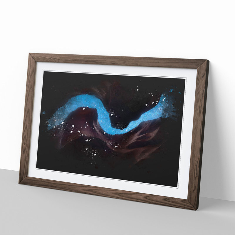 River of Stars in Antelope Canyon Paint Splash - Picture Frame Graphic Art, 27cm H x 36cm W x 2cm D, Walnut Framed