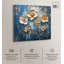 Flore dorée sur toile azur, art floral élégant par Art Remedy-107779838-107779850