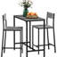 Table de bar et tabourets gris pour 2 personnes peu encombrants