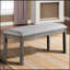 Ensemble de salle à manger de style rustique 6 pièces avec finition grise, table spacieuse, 4 chaises d'appoint et banc pour une assise confortable