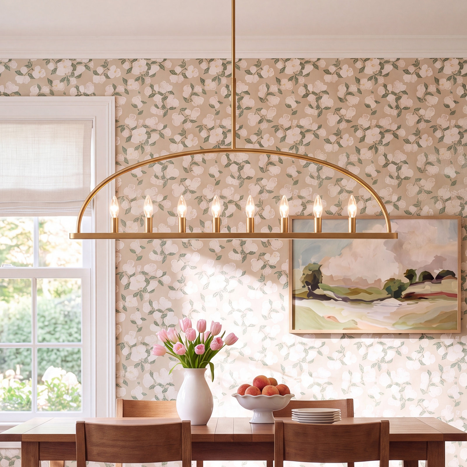 8-Light Chandelier, Gold