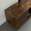 Console rustique brune avec armoire de rangement à pousser pour ouvrir jusqu'à 65 pouces, idéale pour le salon et la chambre à coucher