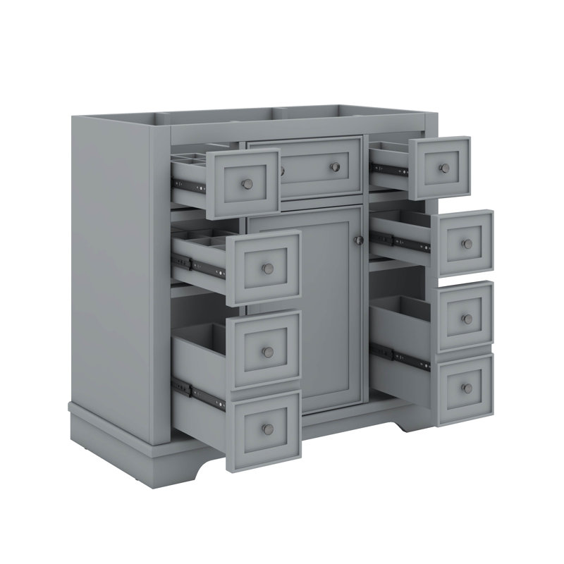 Meuble-lavabo de salle de bain 36 po, Gris