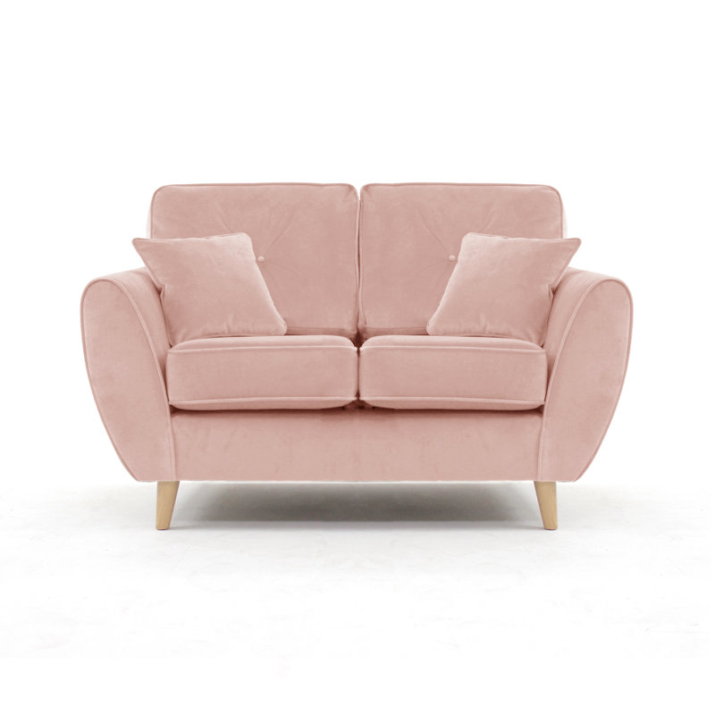 Rafe 2 Seater Velvet Sofa, Blush Velvet