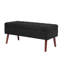 Banc de rangement en lin noir - l 43,7 po x P 18,1 po pour vestibule, bout de lit et entrée de chevet avec bout-780353847