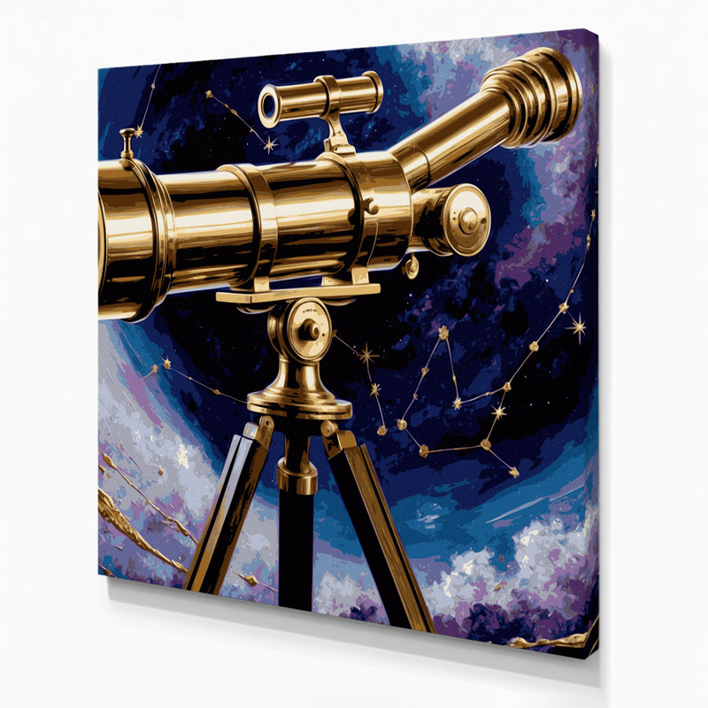 Art mural sur toile Sci Fi Brass telescope, H 12 po x l 12 po