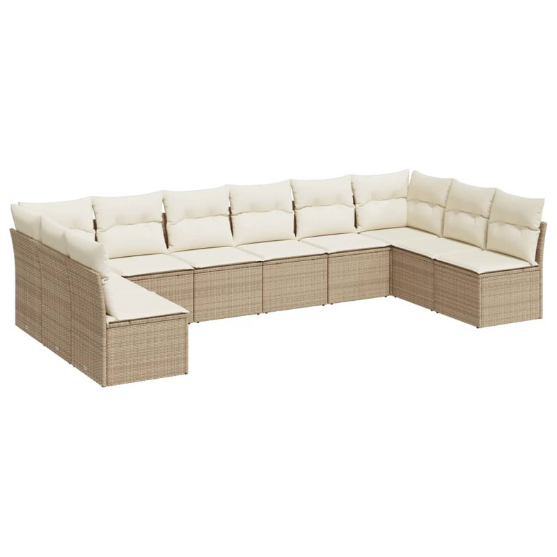 Grand canapé modulaire en rotin PE Vidaxl, Beige