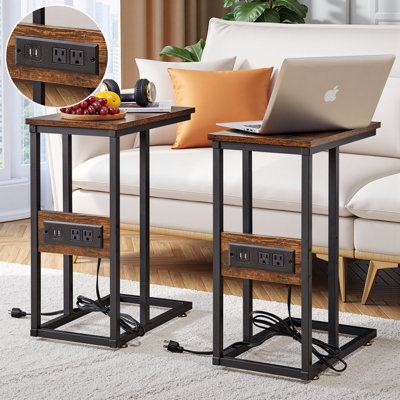 C End Table With USB And Built-In Outlets