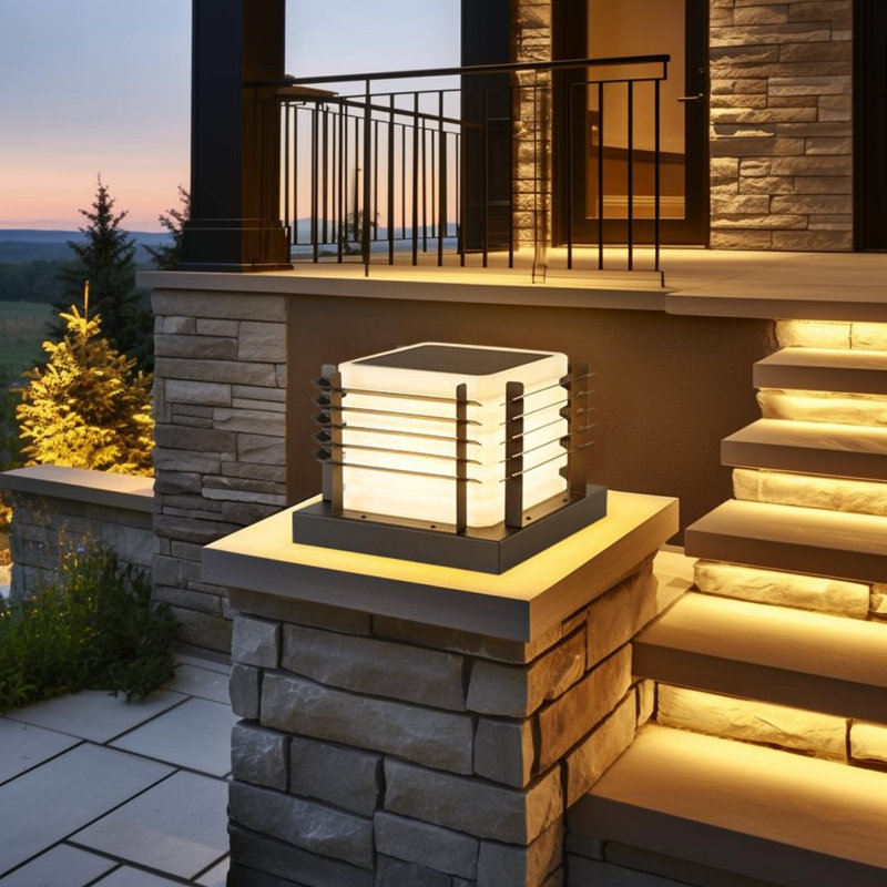 Dimmable Solar-Powered Integrated LED Post Light