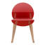 4 chaises d'intérieur cramoisi avec polypropylène résistant aux égratignures, joints de qualité commerciale, assise en polypropylène imperméable avec pieds en chêne et patins de plancher renforcés